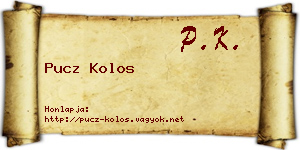 Pucz Kolos névjegykártya